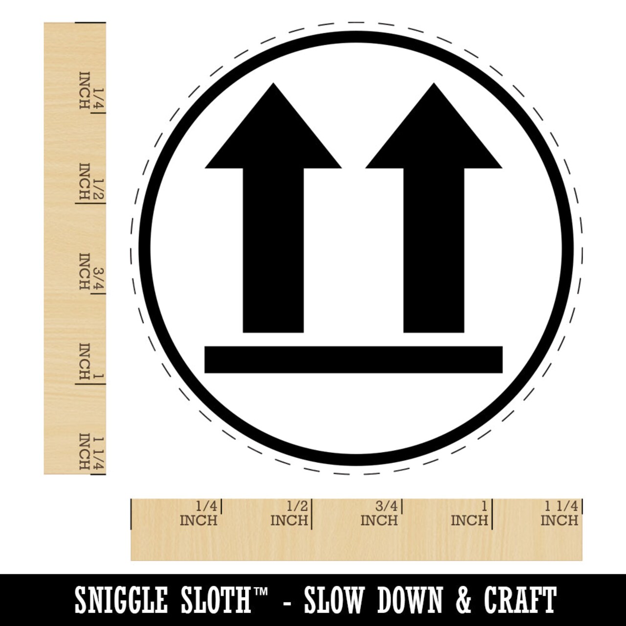 This Side Up Symbol Icon Rubber Stamp for Stamping Crafting Planners